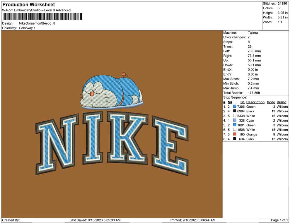 Nike Doraemon Sleep