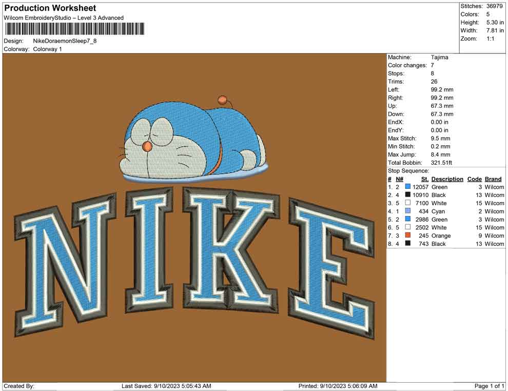 Nike Doraemon Sleep