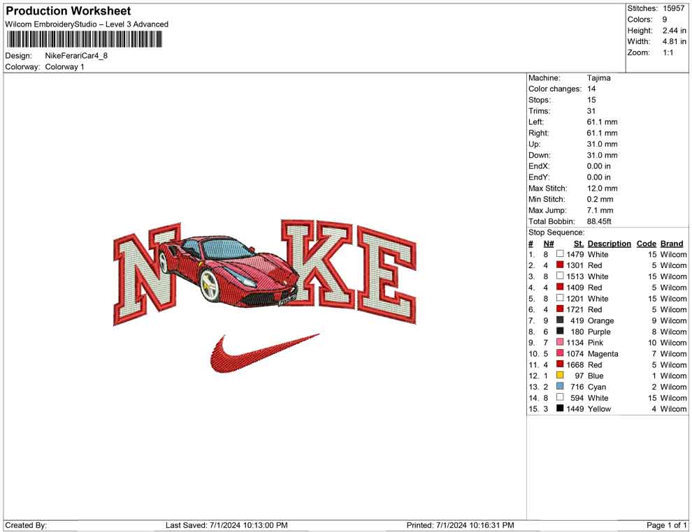 Nike Ferrari Car