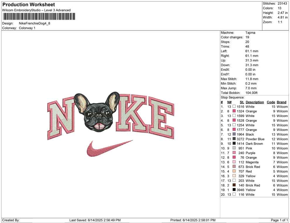 Nike Frenchie Dog