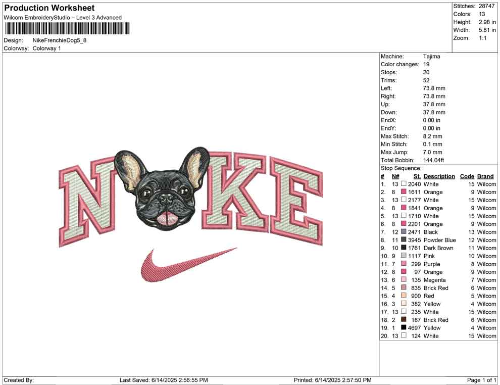 Nike Frenchie Dog