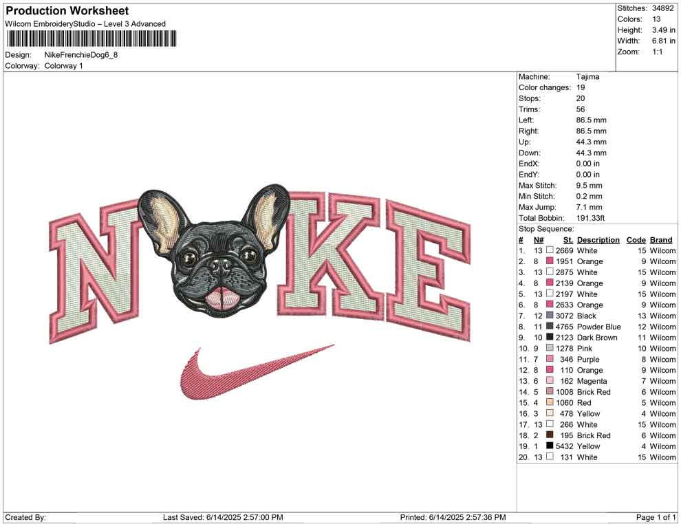 Nike Frenchie Dog
