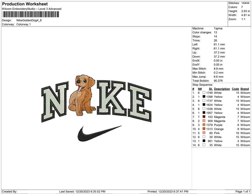 Nike Golden Dog