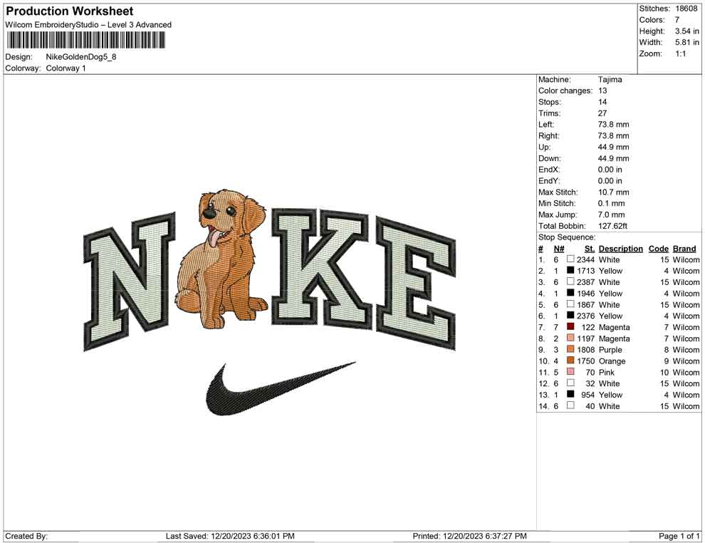 Nike Golden Dog