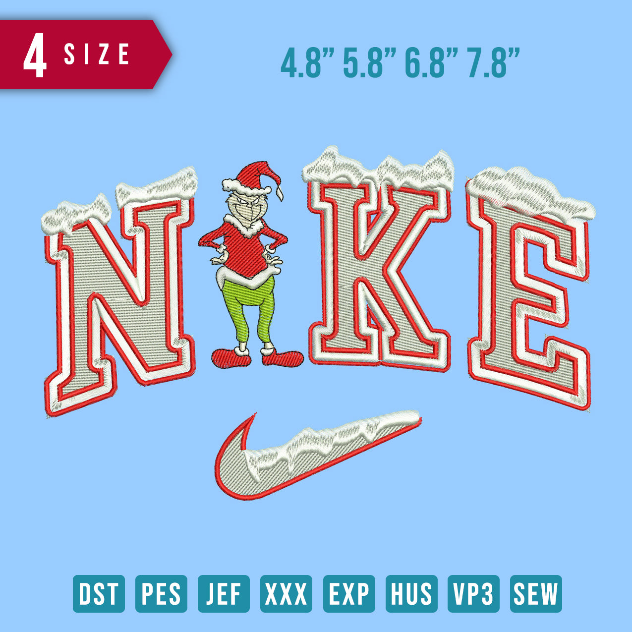 Nike Grinch Santa with snow
