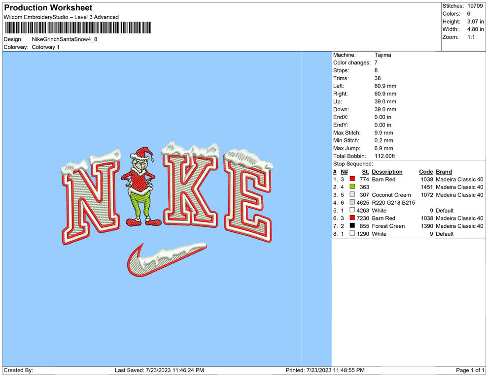 Nike Grinch Santa with snow