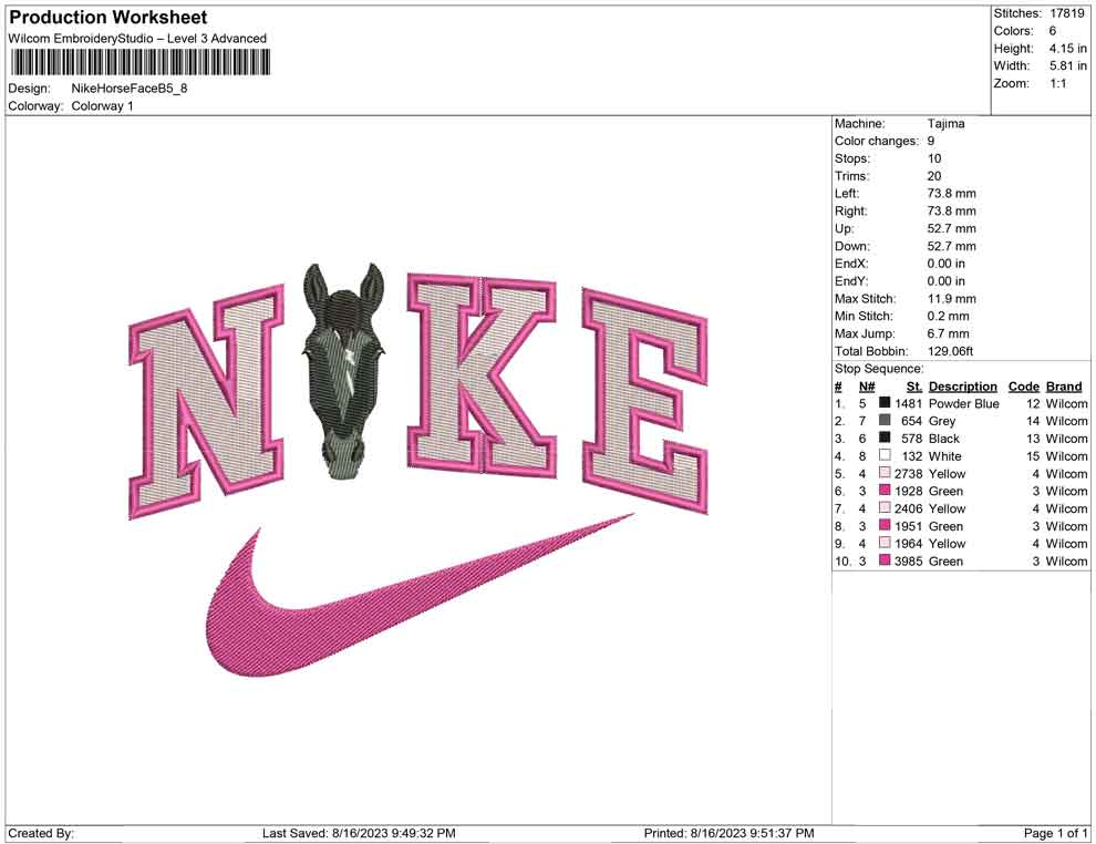 Nike Horse face B