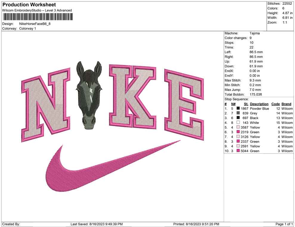 Nike Horse face B