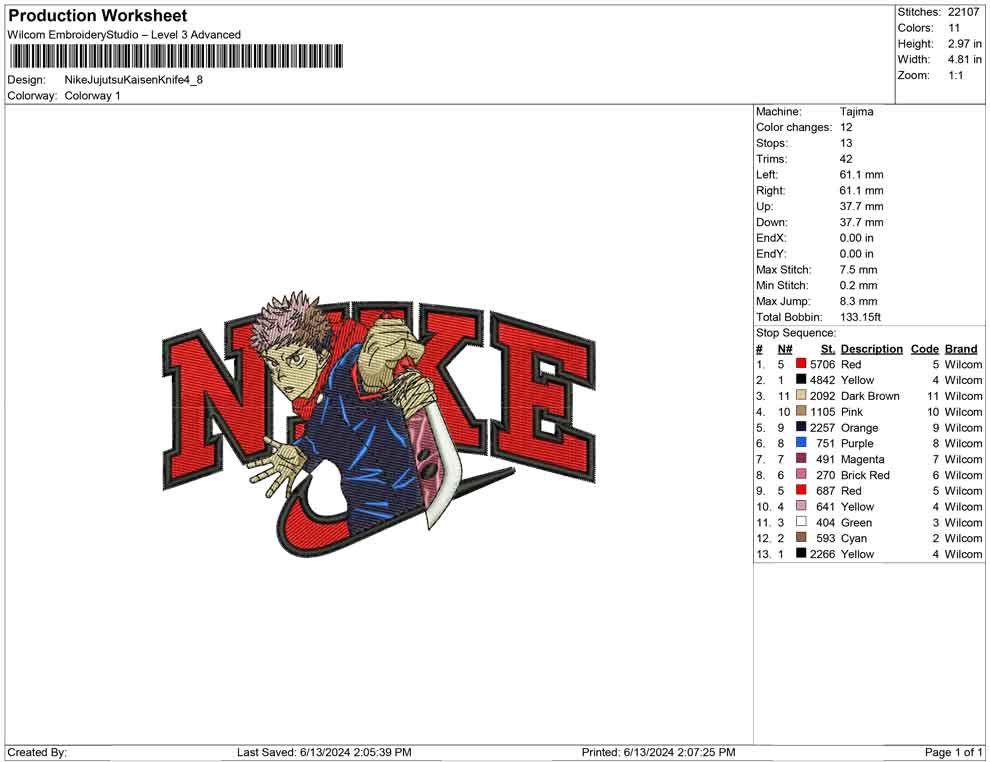 Nike Jujutsu Kaisen Knife