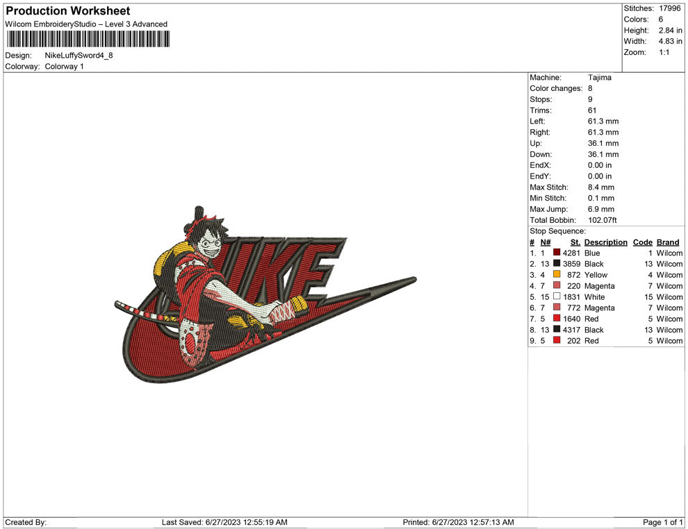 Nike Luffy Sword