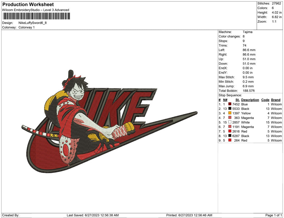 Nike Luffy Sword