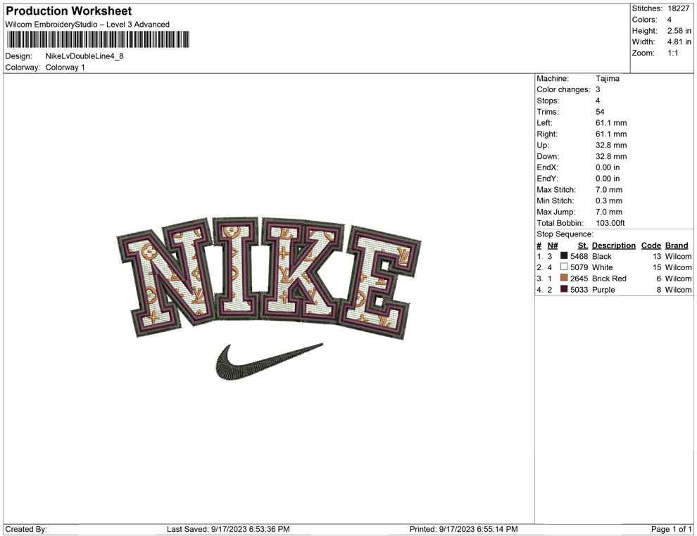 Nike LV Double line