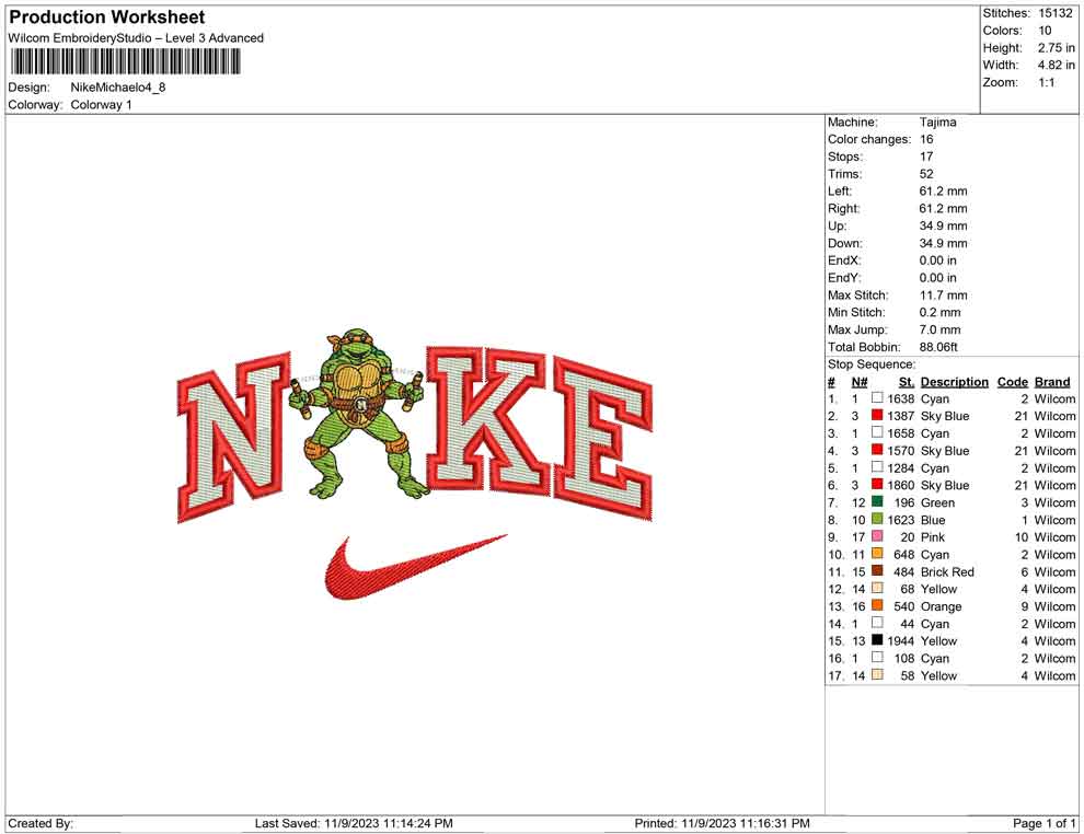 Nike michael ninja turtle