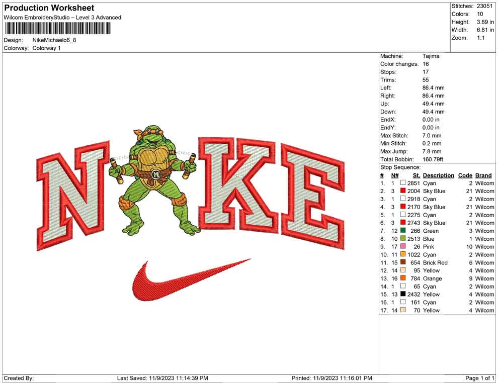 Nike michael ninja turtle