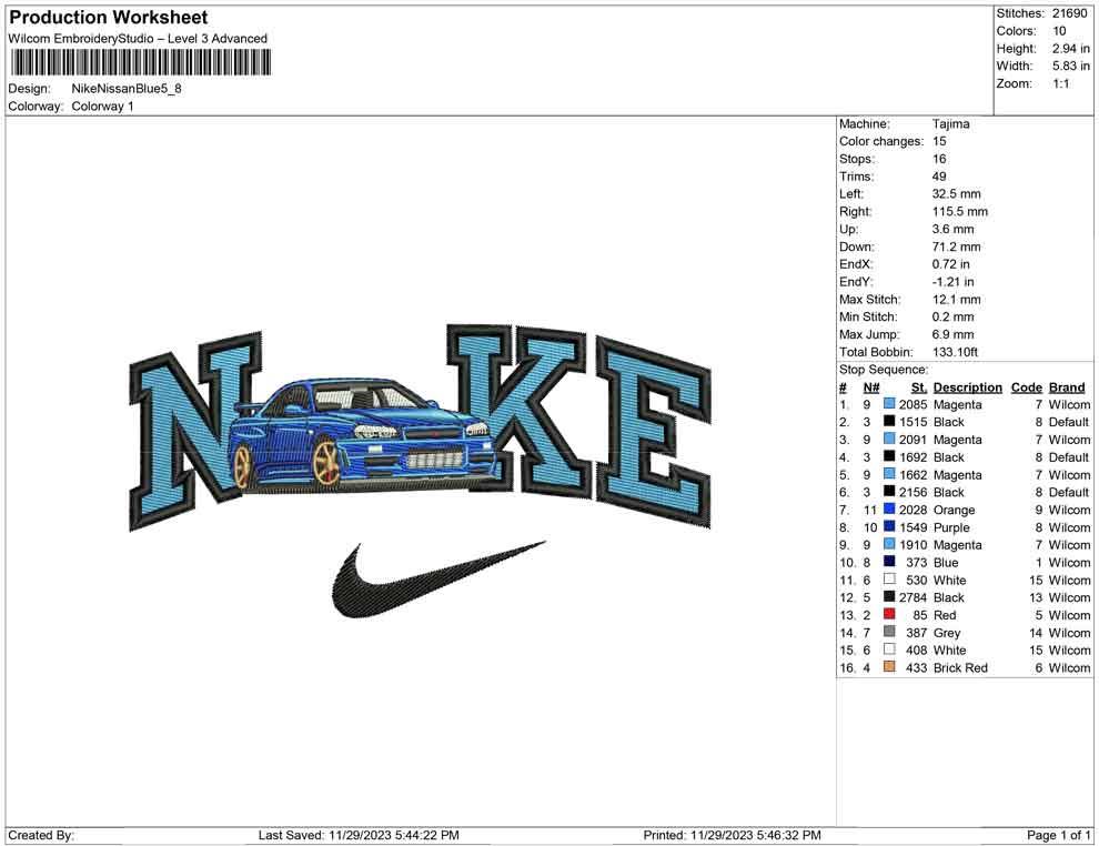 Nike Nissan blue
