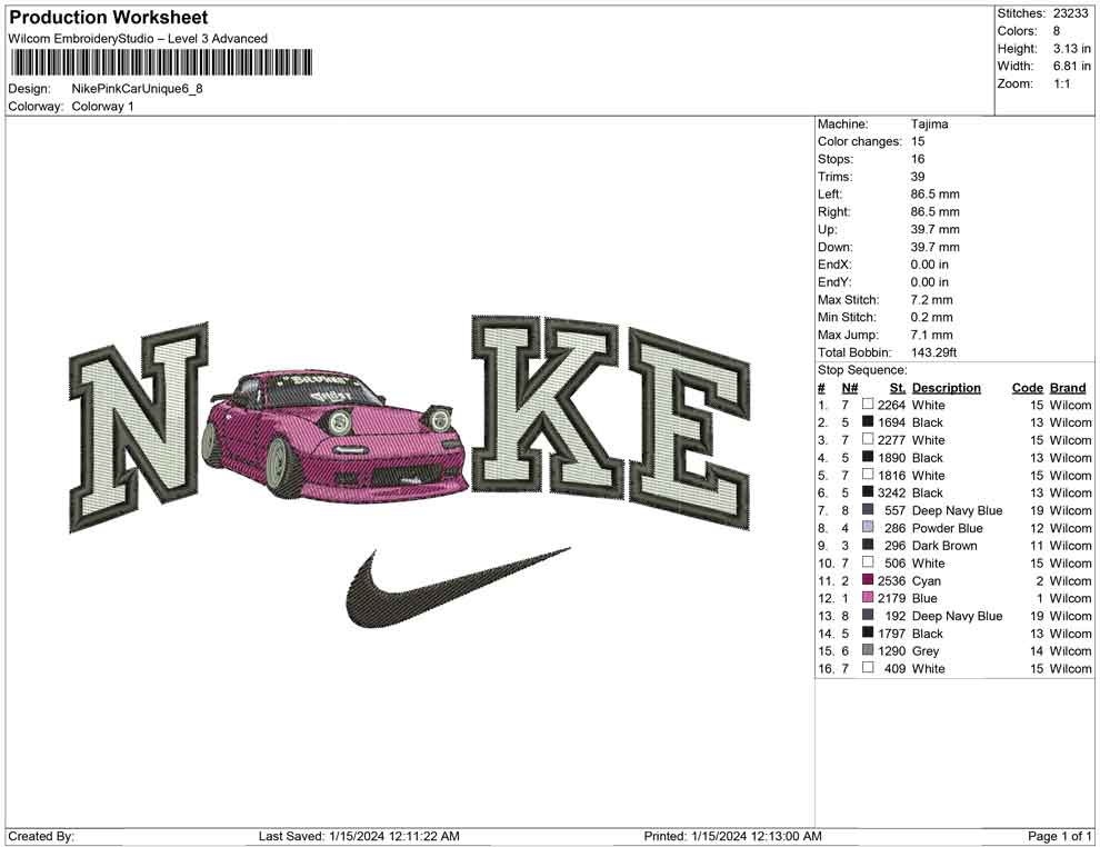 Nike pink car unique
