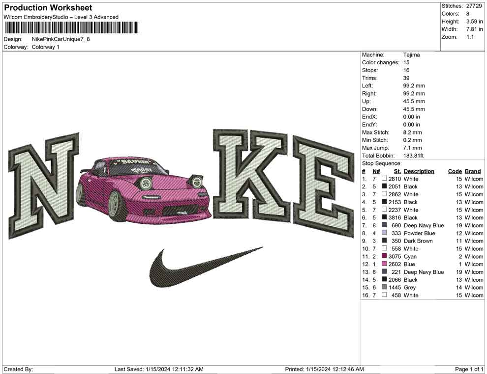 Nike pink car unique