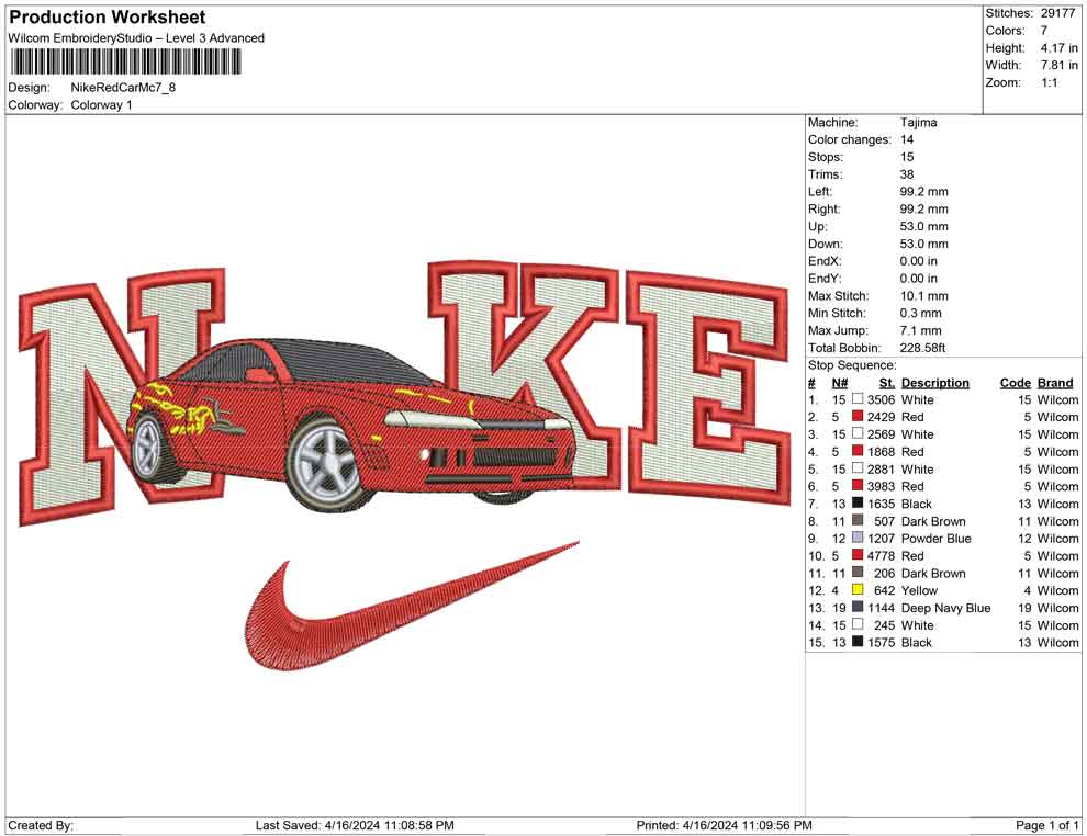 Nike Red Car Mc