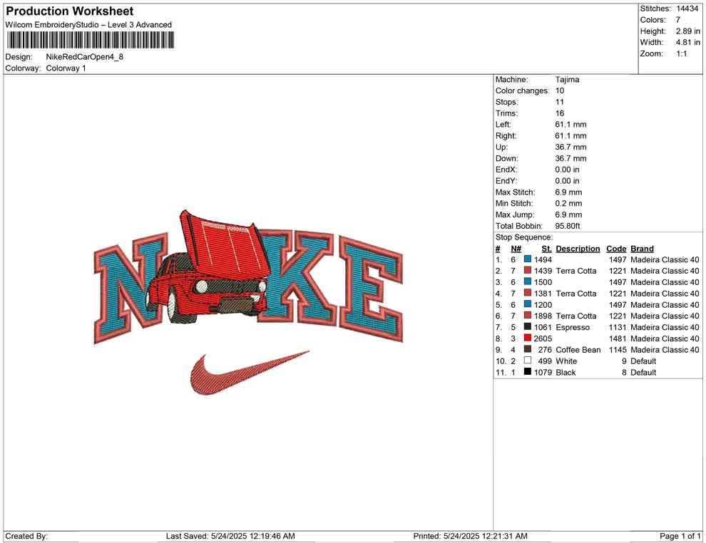 Nike Red Car Open