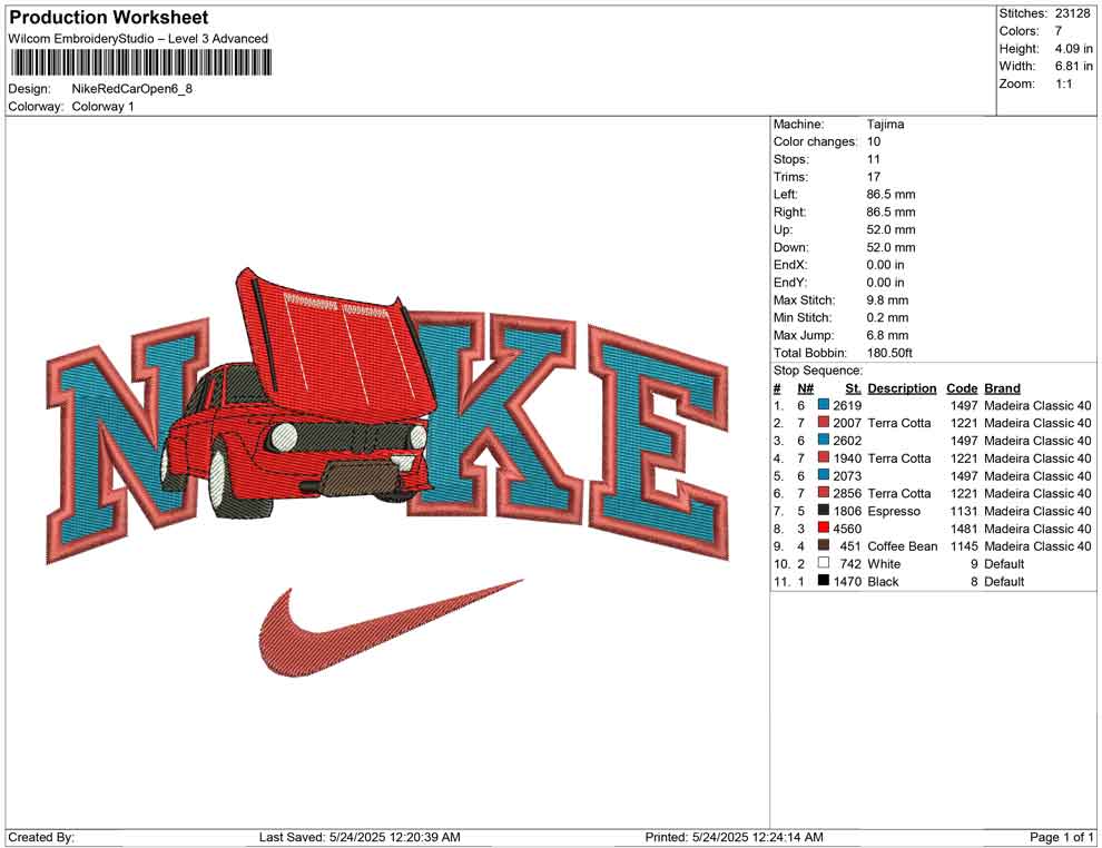 Nike Red Car Open