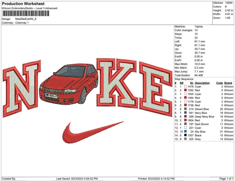 Nike Red Car