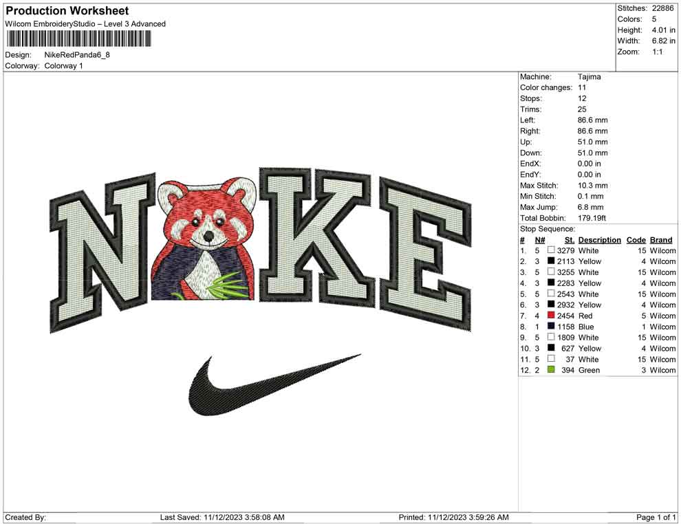 Nike red panda