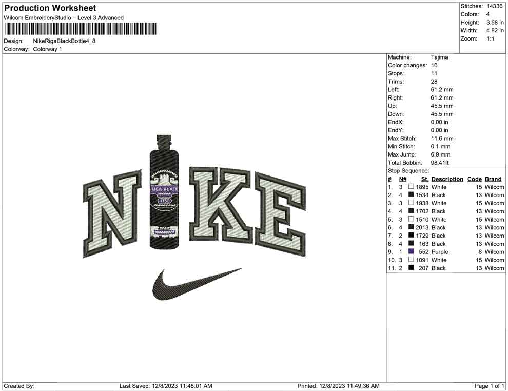 Nike Riga Black Bottle