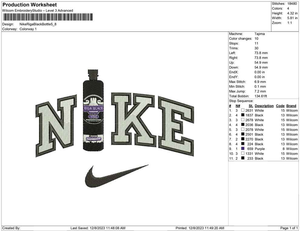 Nike Riga Black Bottle