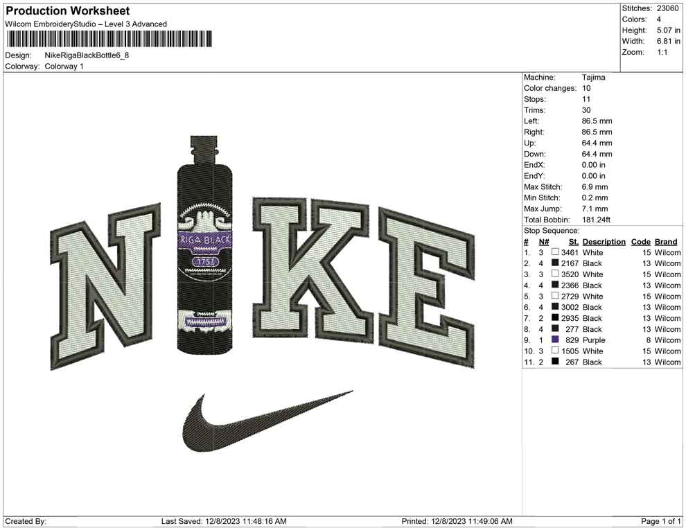 Nike Riga Black Bottle