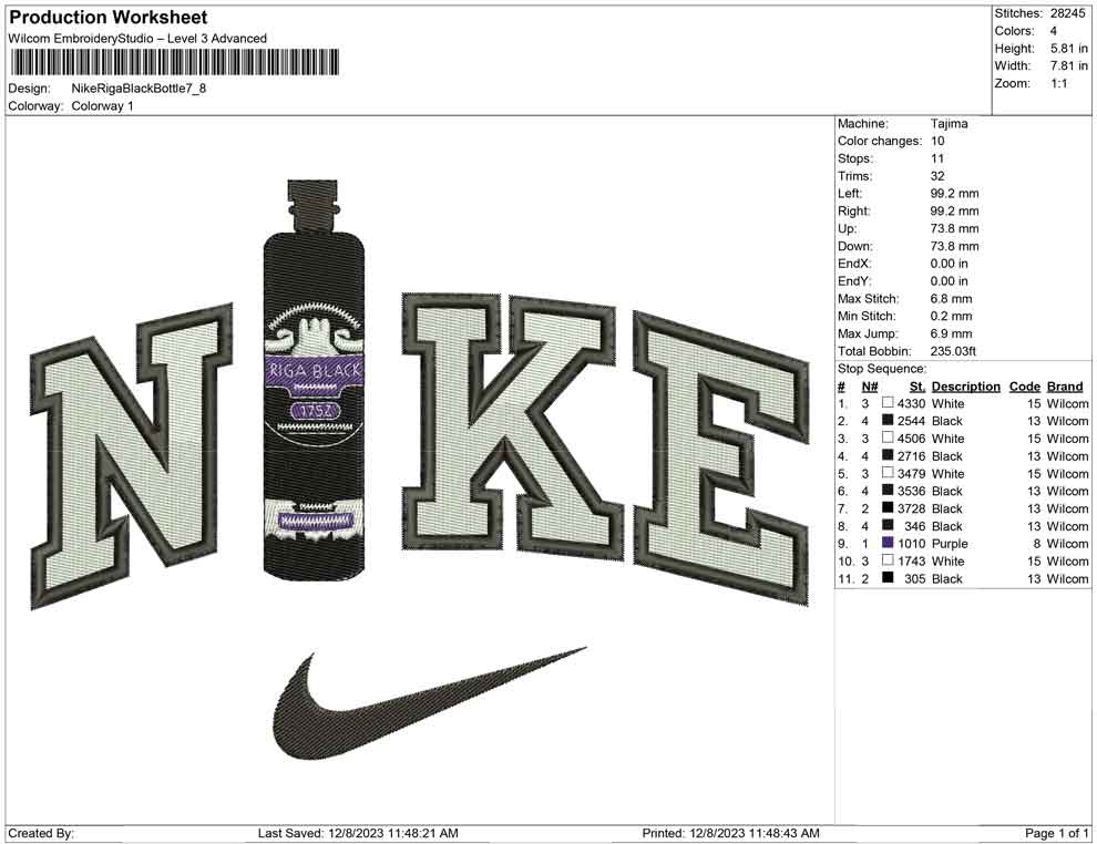 Nike Riga Black Bottle