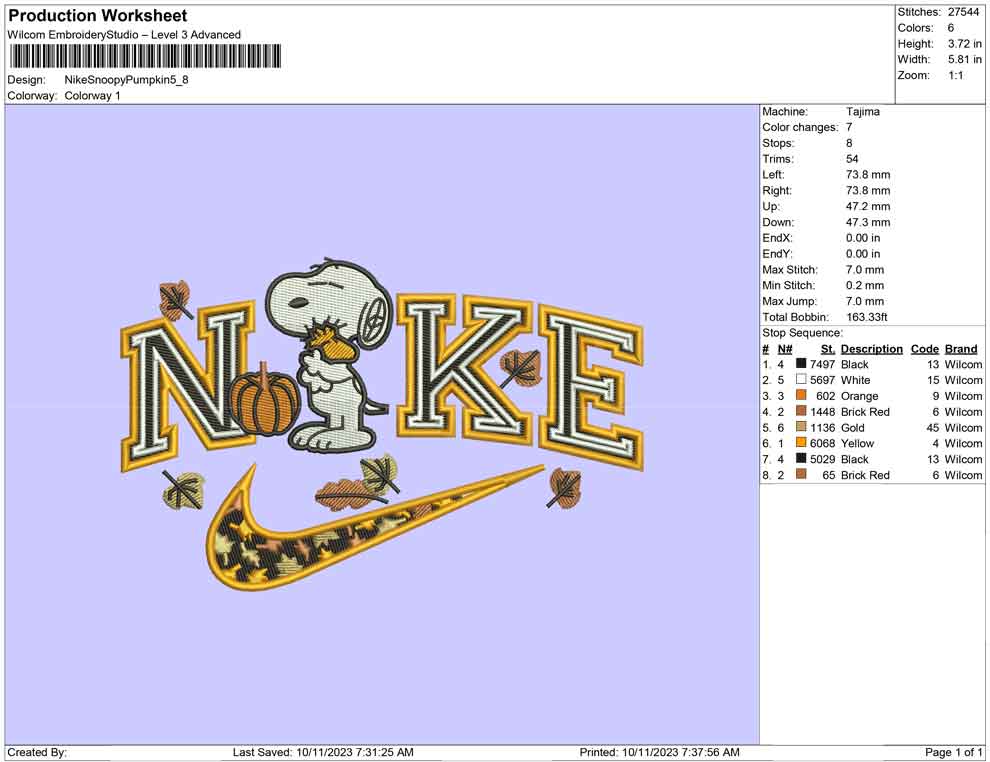 Nike Snoopy Pumpkin