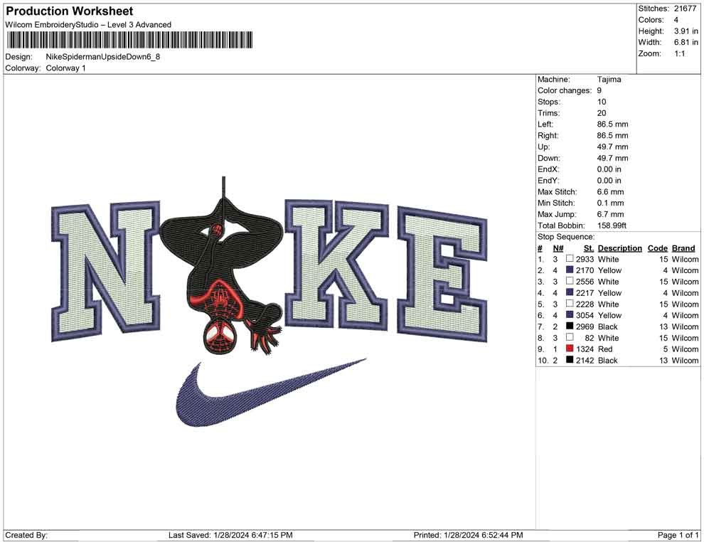 Nike Spiderman Upside Down