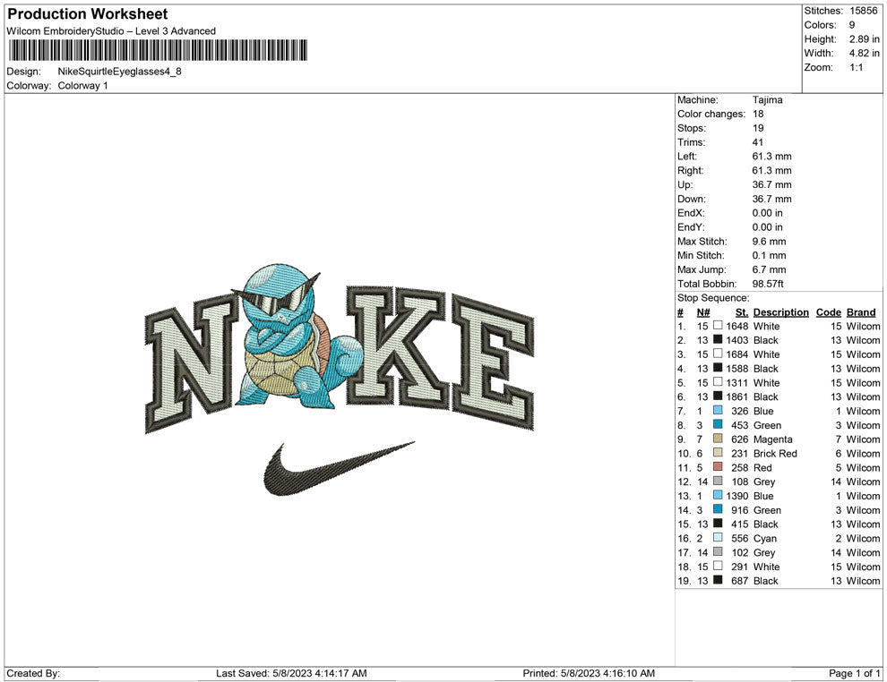 Nike Squirtle Eyeglasses