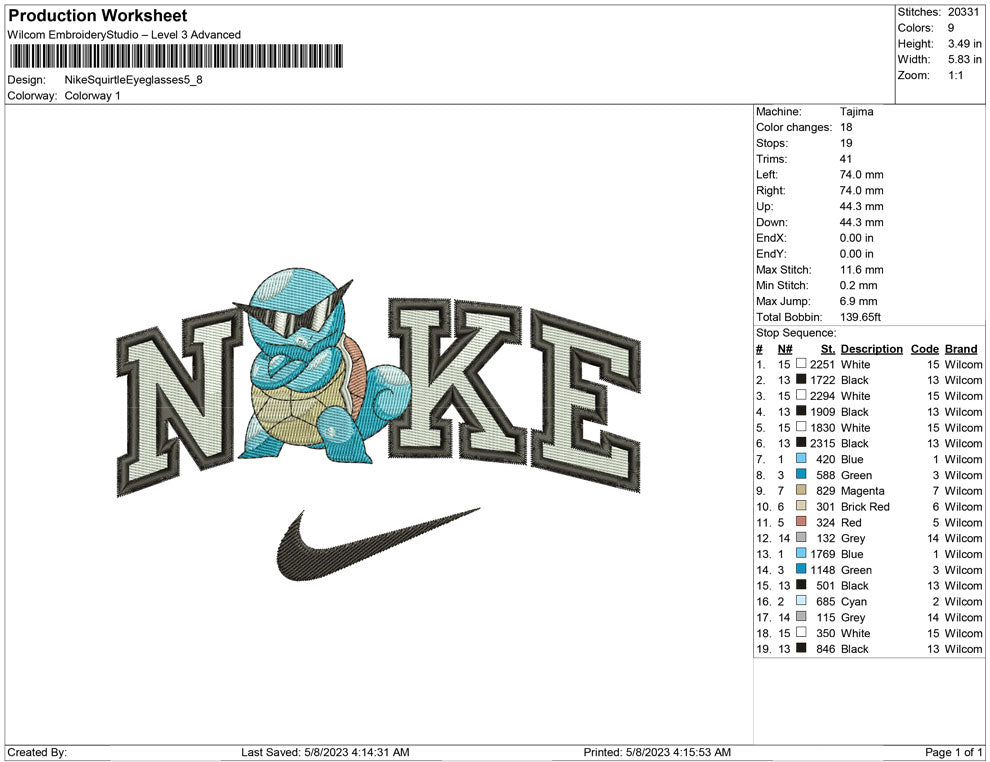 Nike Squirtle Eyeglasses