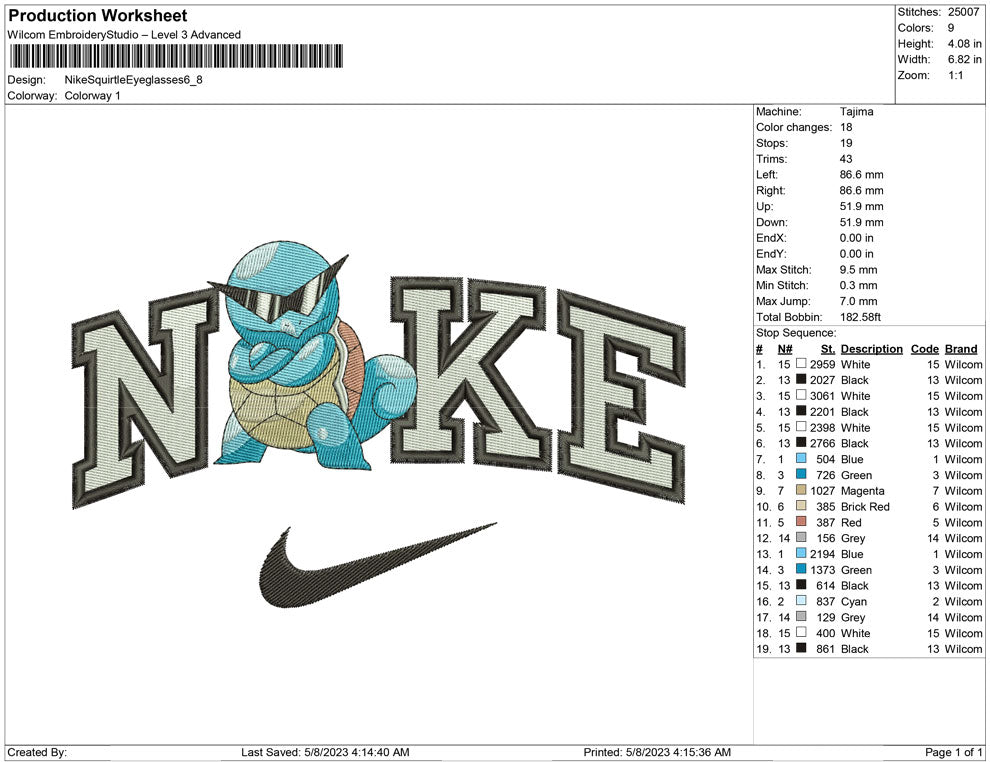 Nike Squirtle Eyeglasses