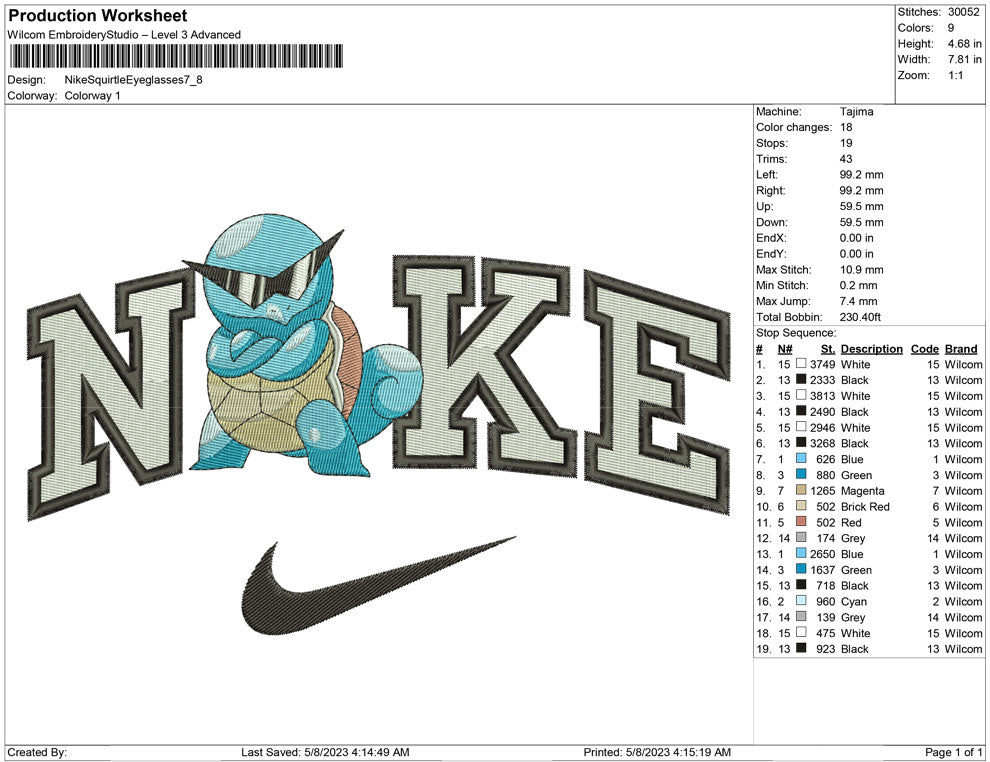 Nike Squirtle Eyeglasses