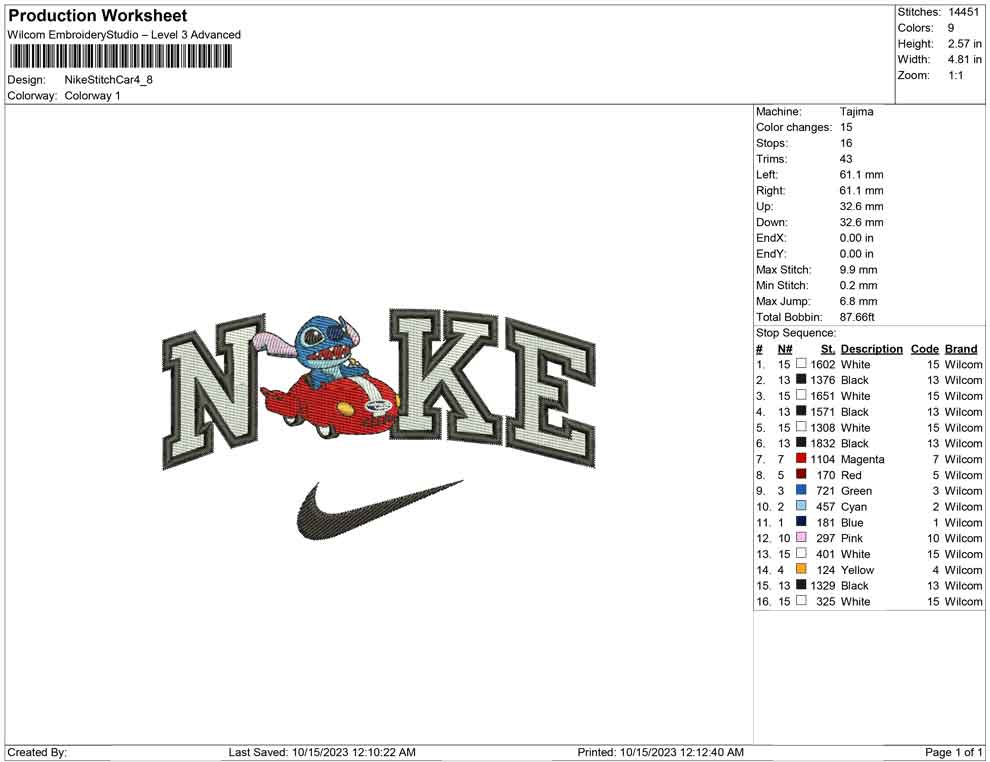Nike Stitch And car