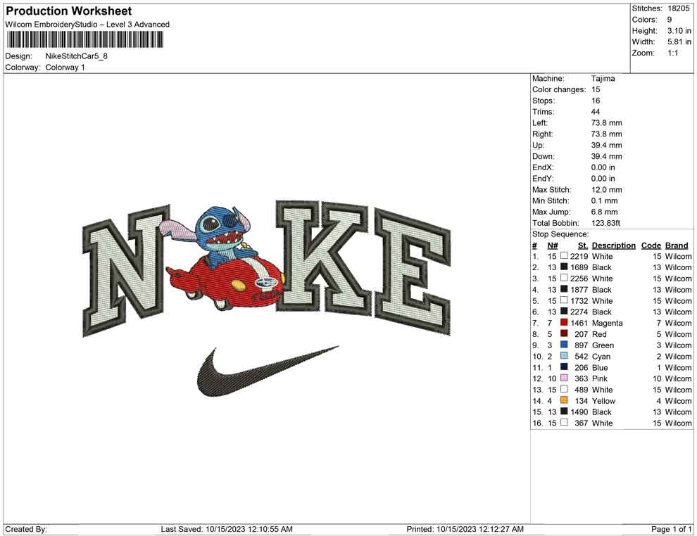 Nike Stitch And car
