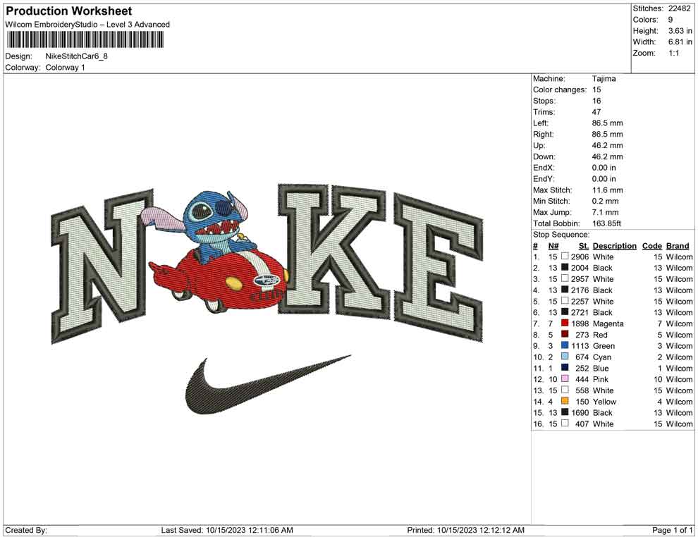Nike Stitch And car