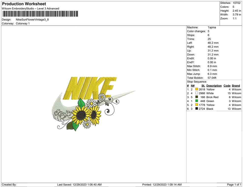 Nike Sun Flower vintage