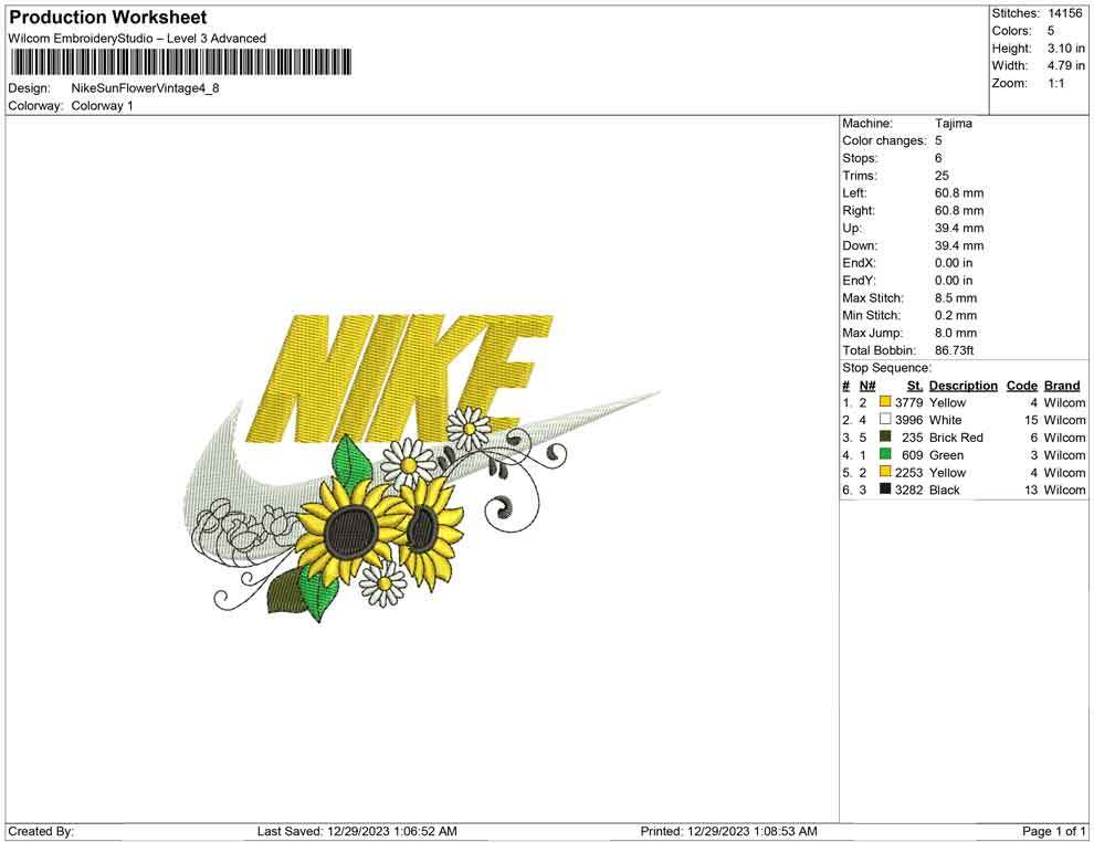 Nike Sun Flower vintage