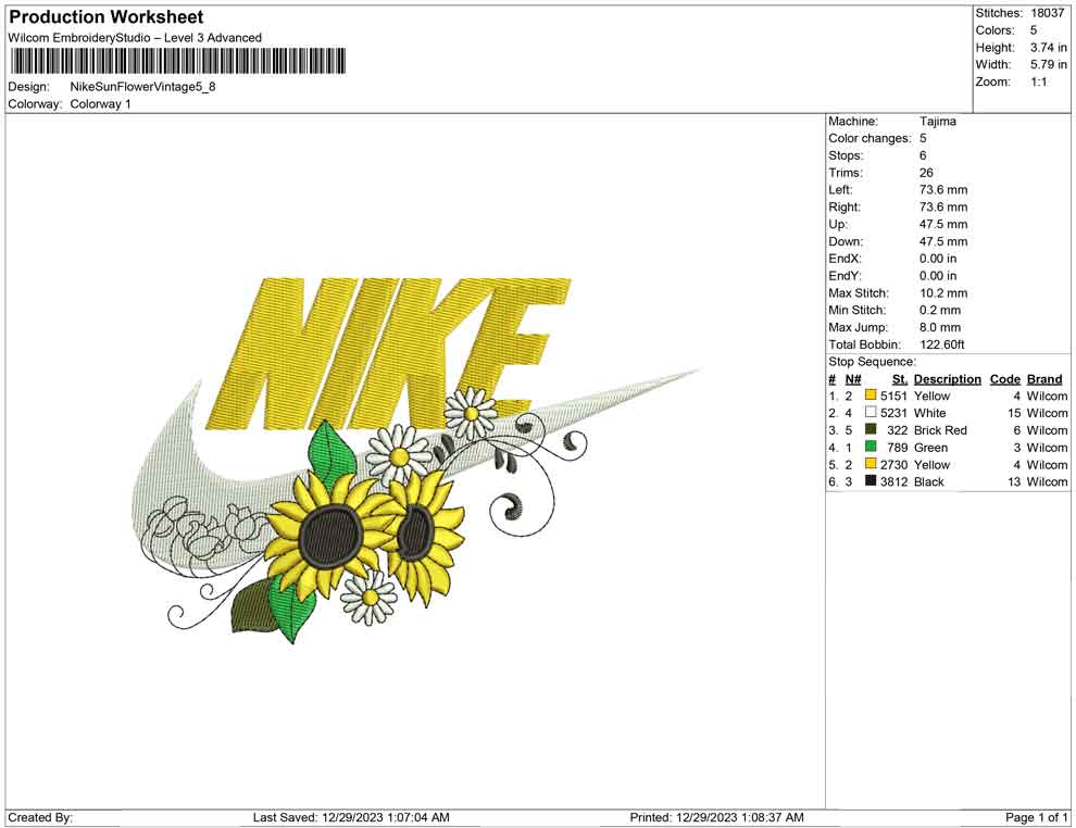 Nike Sun Flower vintage