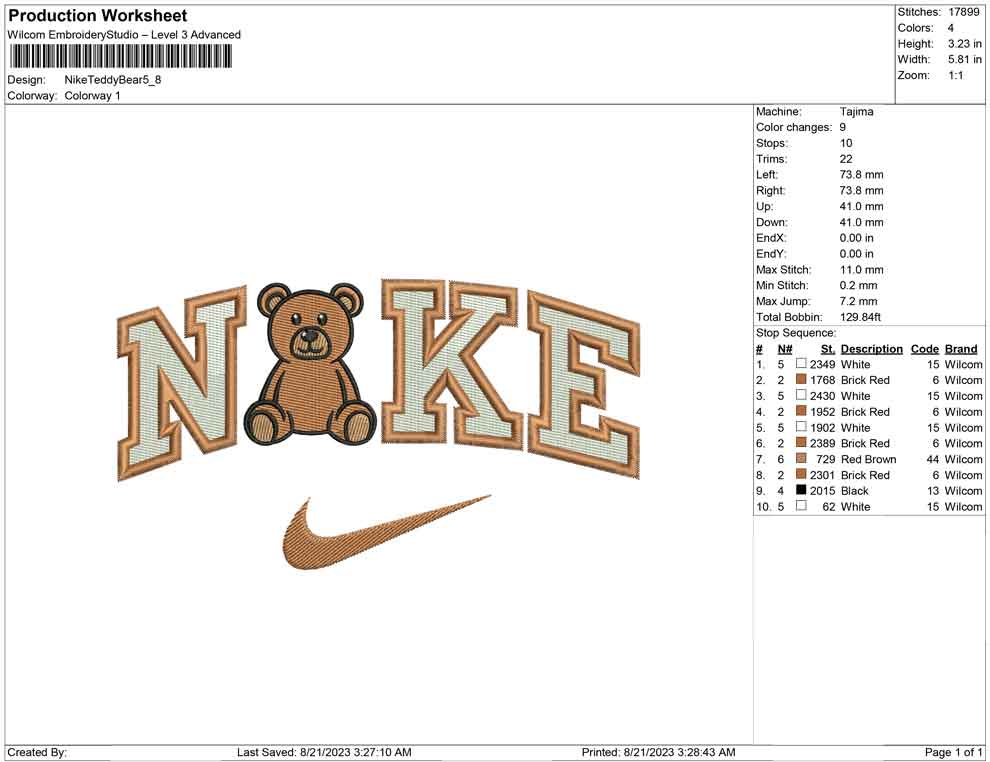 Nike teddy bear