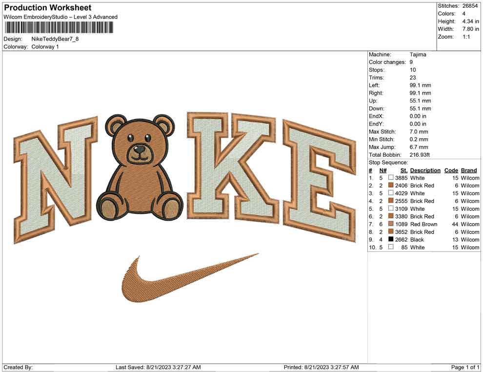 Nike teddy bear
