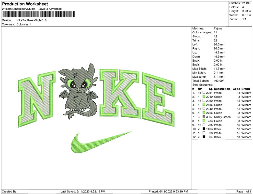 Nike Toothless night