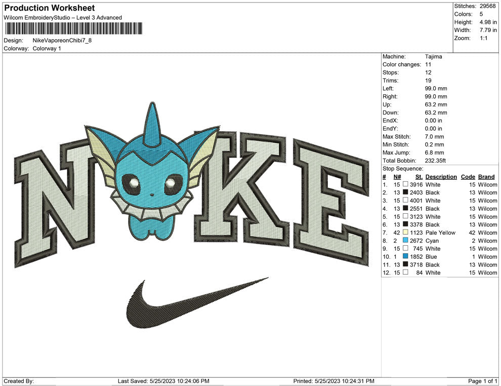 Nike Vaporeon Chibi
