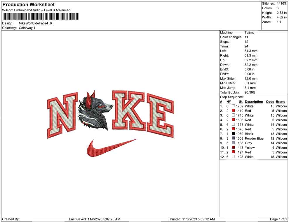 Nike Wolf Side Face