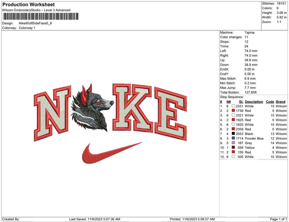 Nike Wolf Side Face