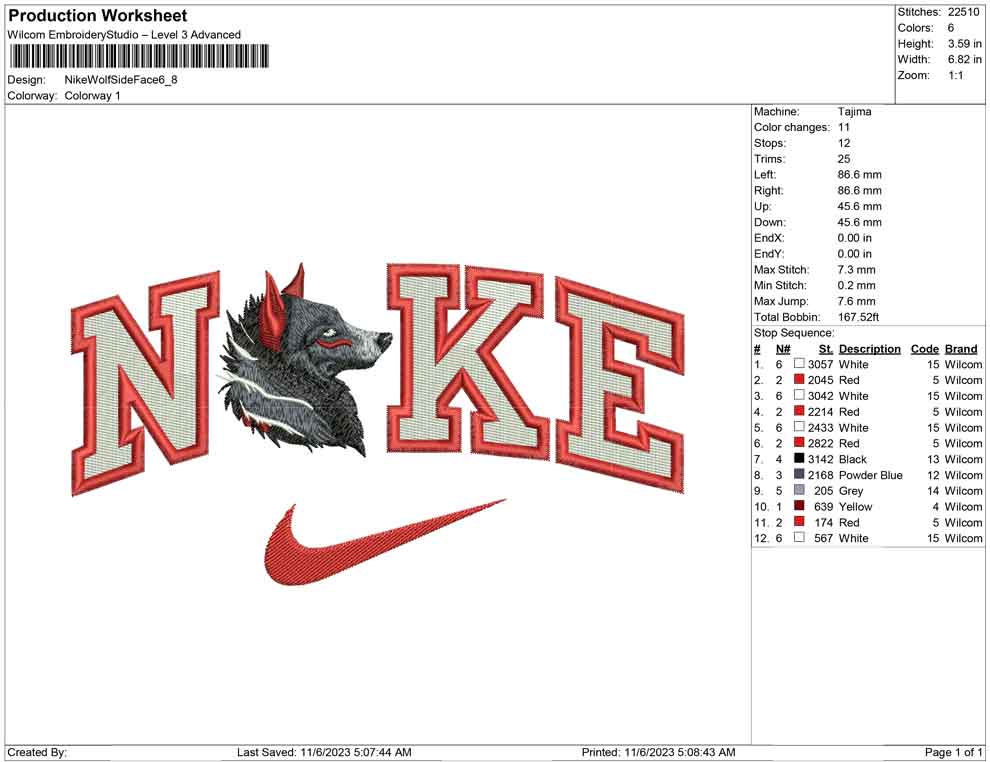 Nike Wolf Side Face