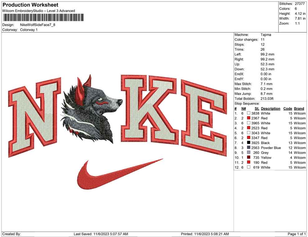 Nike Wolf Side Face